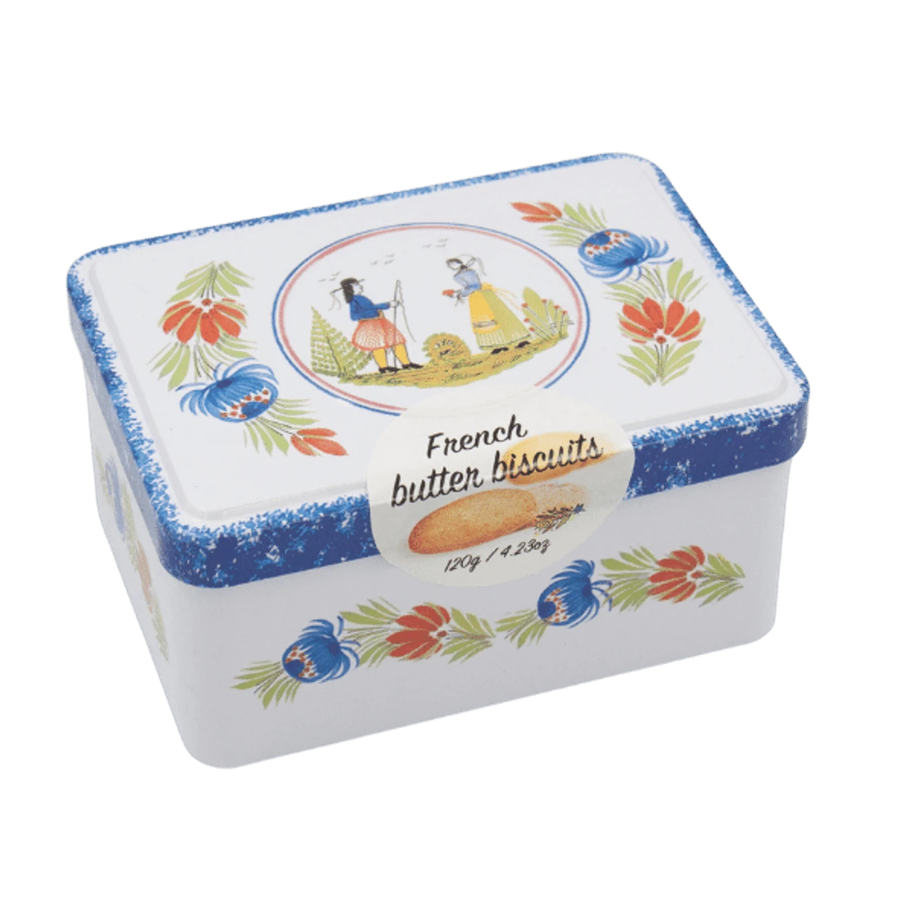 La Trinitaine Butter Galettes in a Small Quimper Tin 4.6oz
