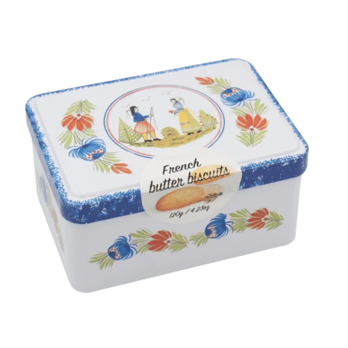 La Trinitaine Butter Galettes in a Small Quimper Tin 4.6oz