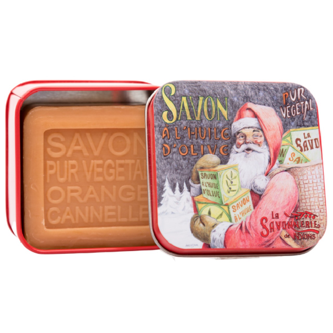 La Savonnerie de Nyons "Santa" Orange-Cinnamon Soap Tin 3.5oz