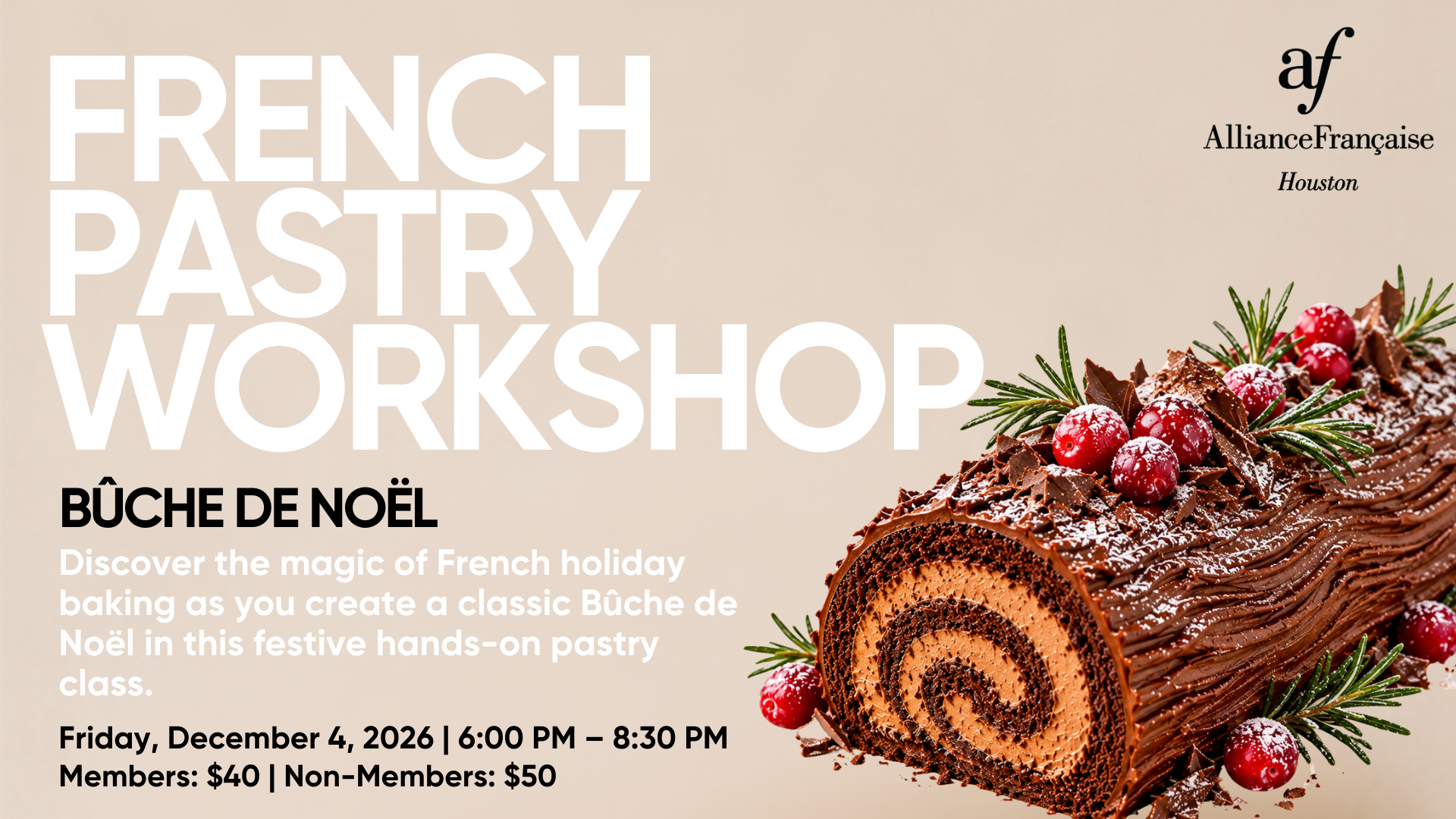French Pastry Workshop: Bûche de Noël