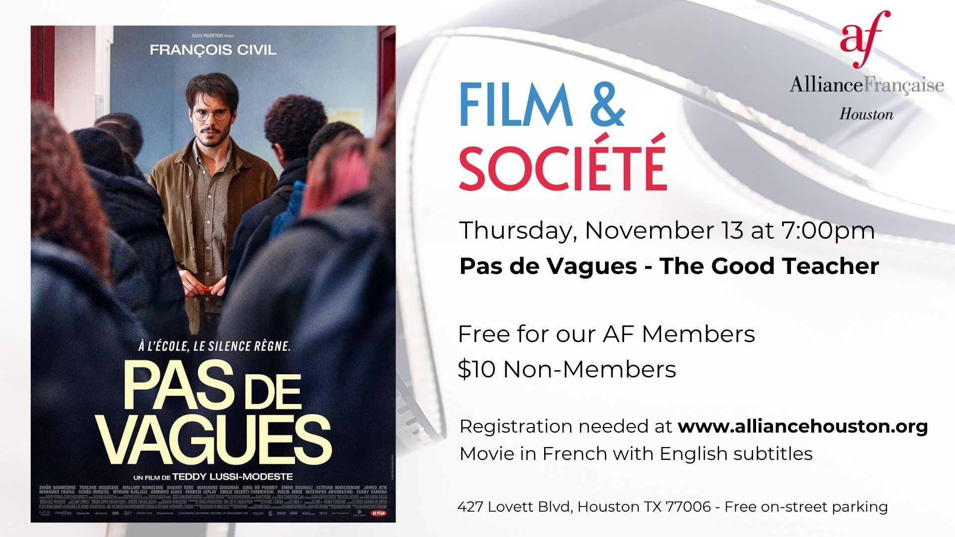 Séance Ciné de Novembre/ November Movie Night